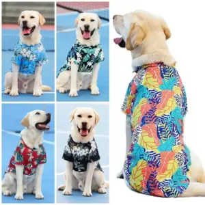 camiseta havaiana de poliéster para cães