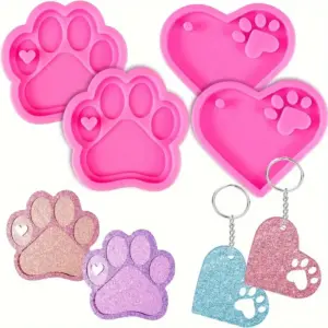 moldes de silicone coração pata de cachorro