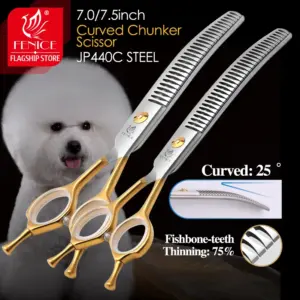 tesoura curva para tosa de cães