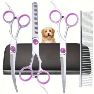 conjunto de tesouras para tosa de cães