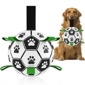 bola de futebol para cães com alças