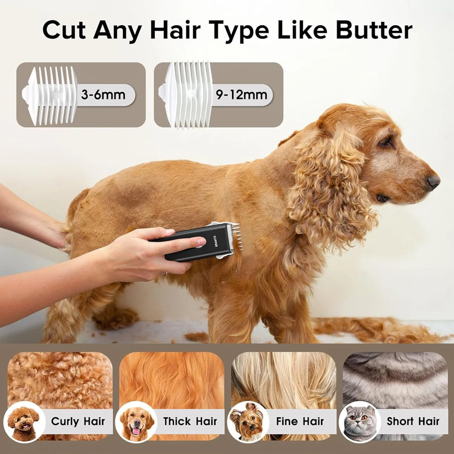 Máquina de Tosa para Cães e Gatos Recarregável USB com Lâmina Lavável - Imagem 2