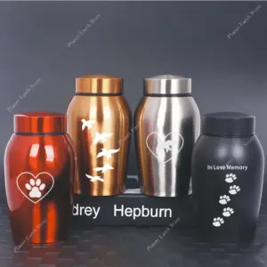 urna de aço inoxidável para cinzas de pet
