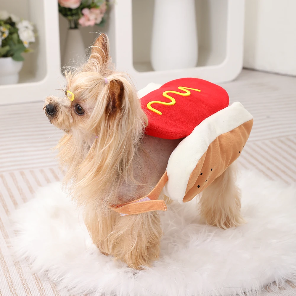 Fantasia de Cachorro-Quente para Cães e Gatos de Poliéster - Imagem 5