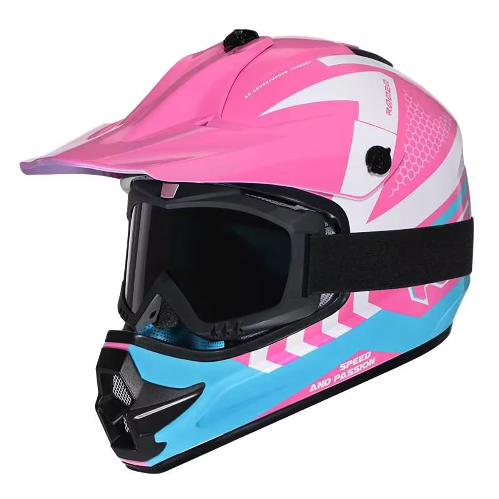 capacete off-road infantil com óculos