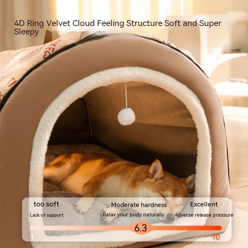 Cama Toca Neuro Cat para Cães e Gatos de Poliéster Removível e Lavável - Imagem 2