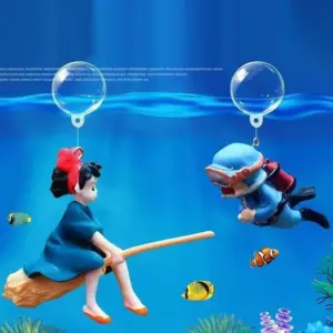 decoração de aquário mini sereia flutuante