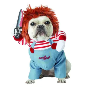 roupa de halloween para cães chucky