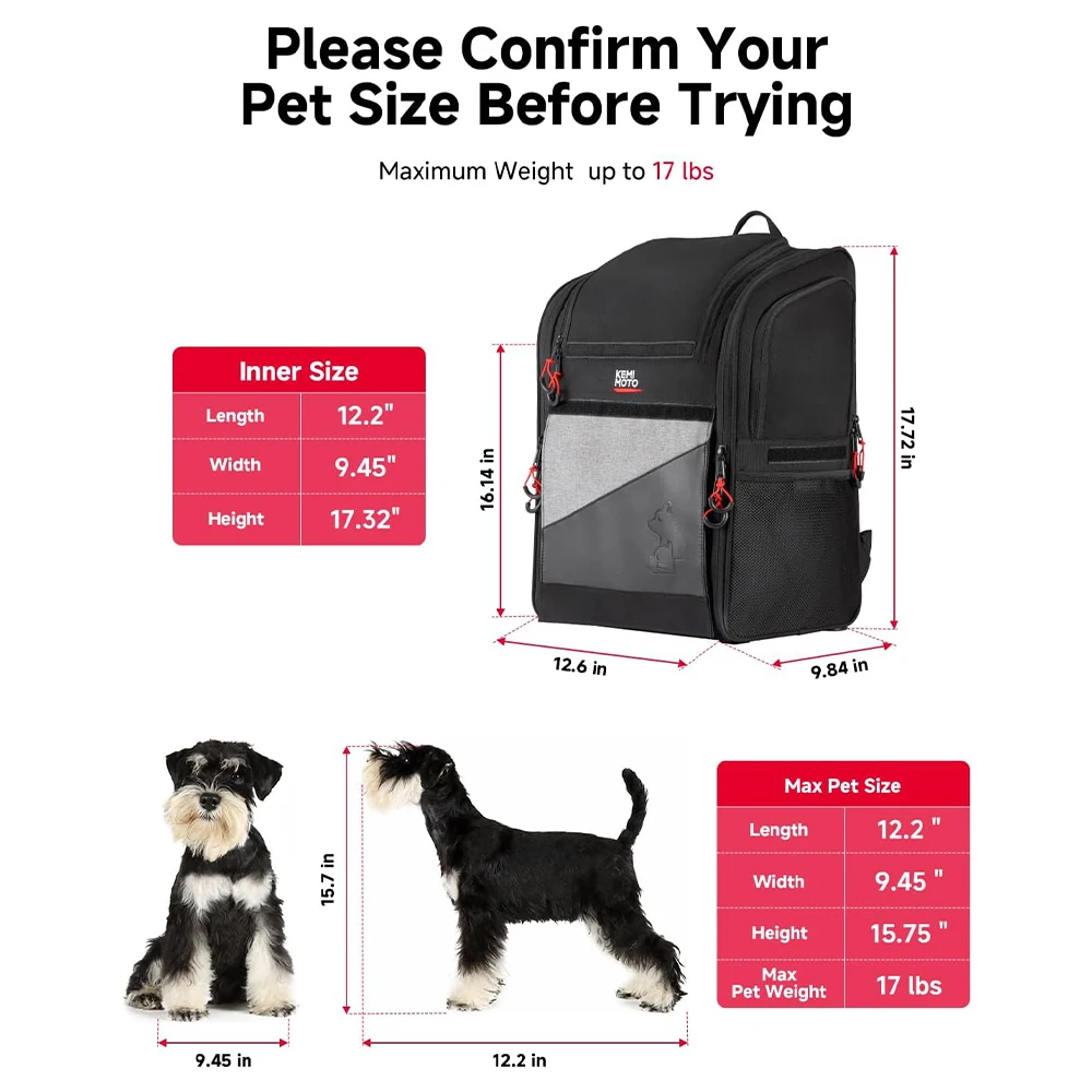 Bolsa KEMIMOTO para Cães e Gatos até 7,7 kg Dobrável para Motocicleta - Imagem 2