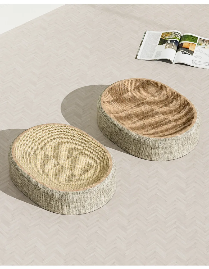 Ninho e Arranhador para Gatos Oval 41x31x10 cm em Sisal - Imagem 4