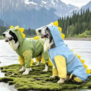 capa de chuva dinossauro para cães grandes