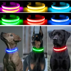 coleira led para cães recarregável usb