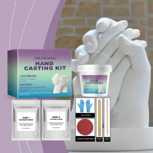 kit de moldagem de mãos em argila 3d para família