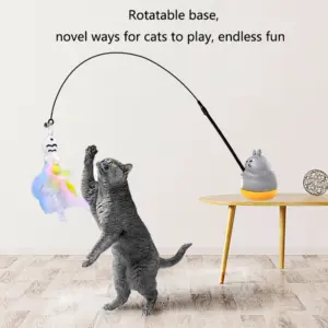 brinquedo varinha para gato com pena