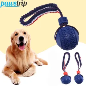 brinquedo bola com corda para cães