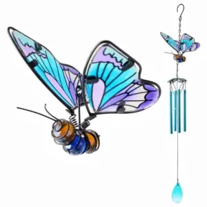 sino de vento borboleta 3d para jardim