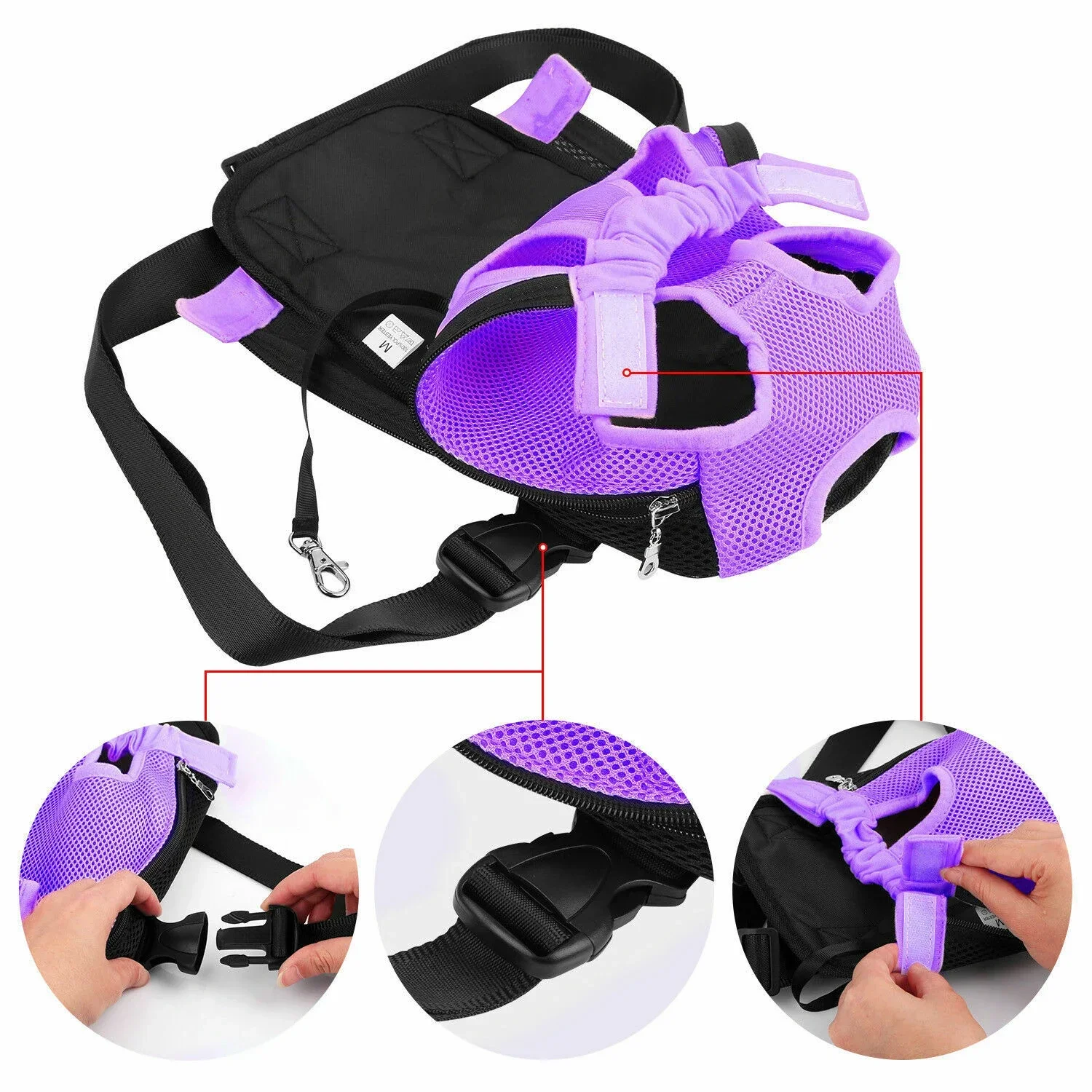 Mochila Transportadora para Cães e Gatos de Nylon Lavável com Alças Ajustáveis - Imagem 6