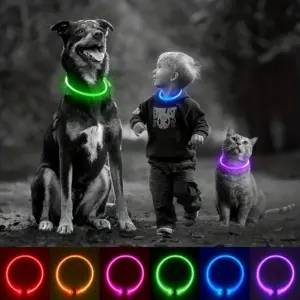 coleira led para cães e gatos recarregável usb