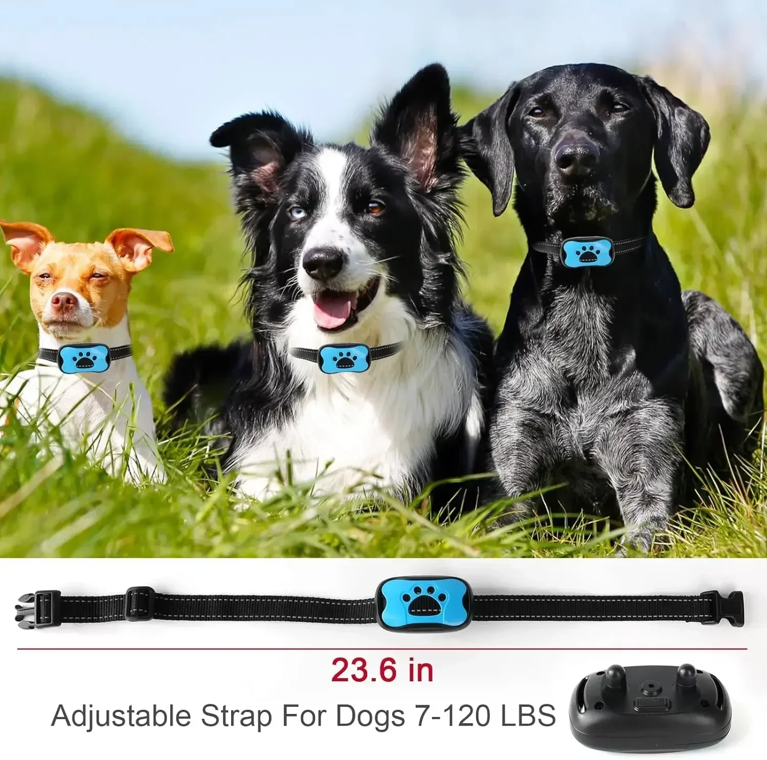 Coleira para Cães Recarregável USB com Bipes e Vibração Antilatido - Imagem 2