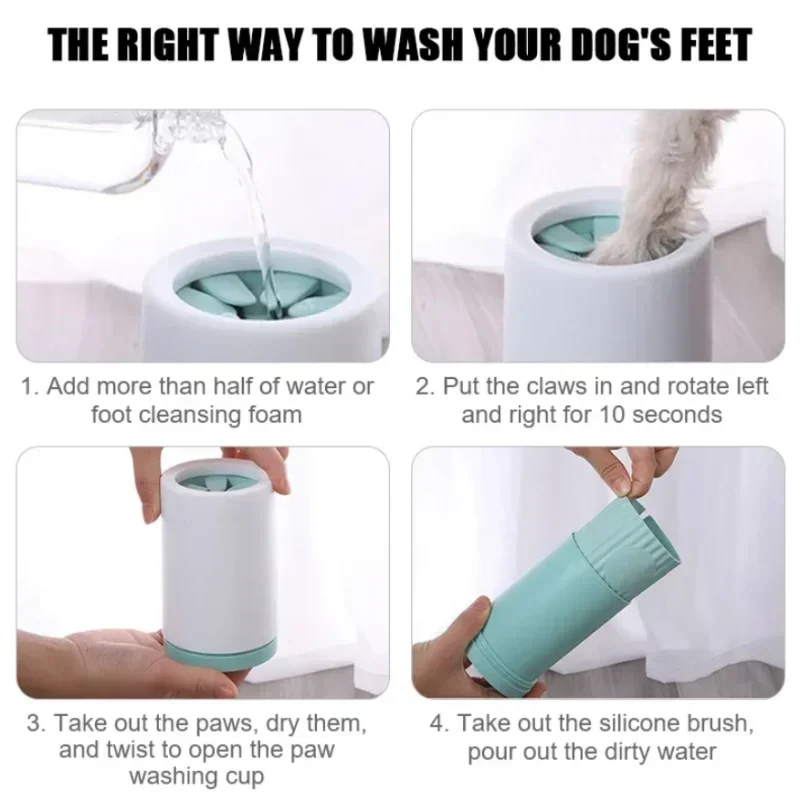 Lavadora de Patas para Cães e Gatos com Escova de Silicone Removível - Imagem 5