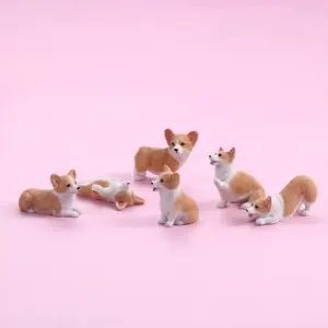 miniatura corgi para decoração de resina