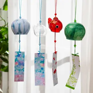 sino de vento de vidro para jardim