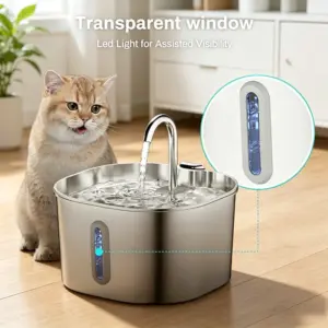 bebedouro de aço inoxidável para gatos e cães