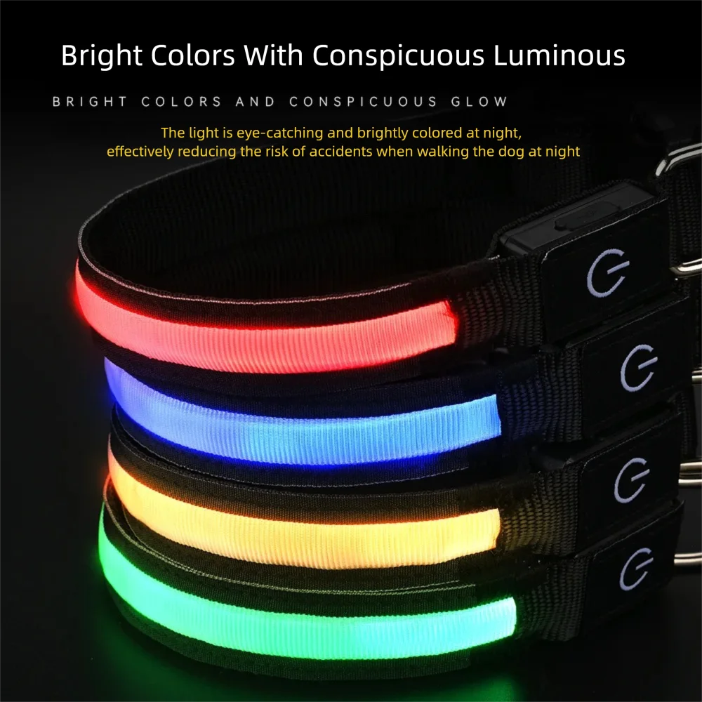 Coleira LED para Cães Recarregável USB-C com Mudança de Cor Multimodal - Imagem 6