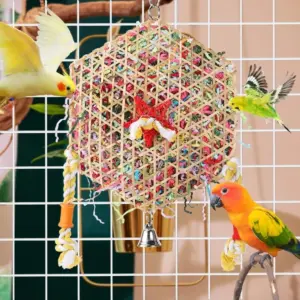 brinquedo para papagaios de rattan