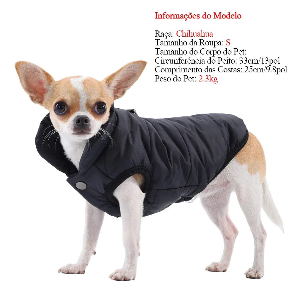 Colete para Cães Pequenos e Médios de Poliéster e Lã com Proteção Contra o Vento - Imagem 5