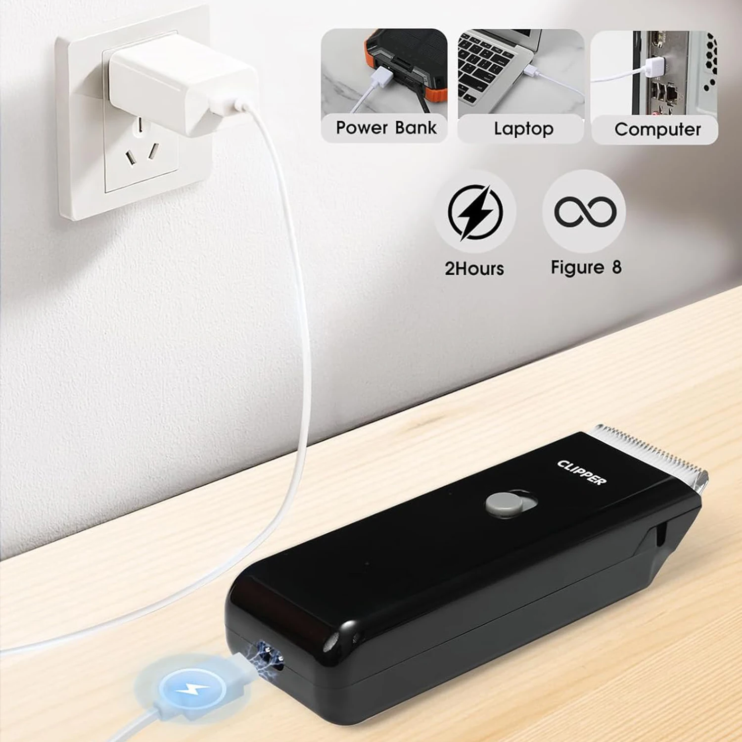 Máquina de Tosa para Cães e Gatos Recarregável USB com Lâmina Lavável - Imagem 6