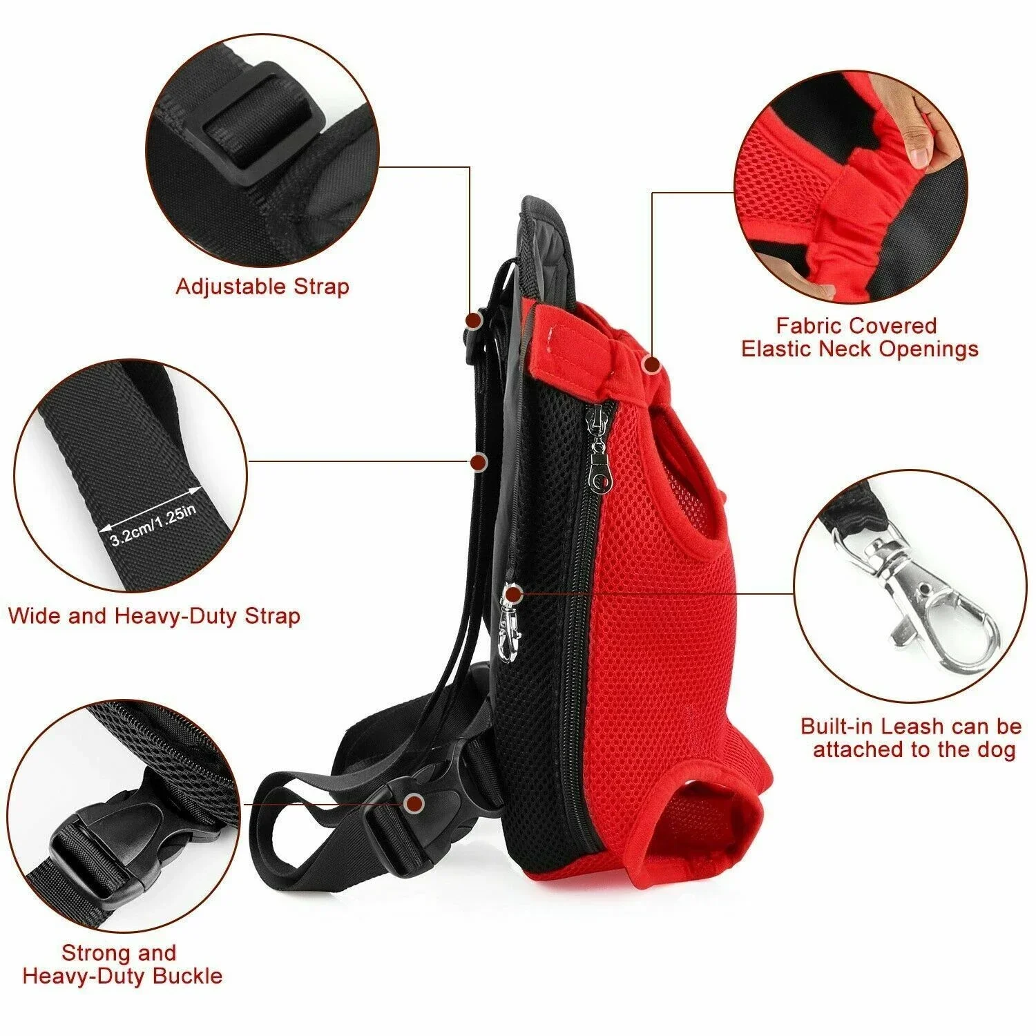 Mochila Transportadora para Cães e Gatos de Nylon Lavável com Alças Ajustáveis - Imagem 3