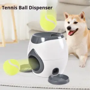 lançador de bolas com dispensador de petiscos