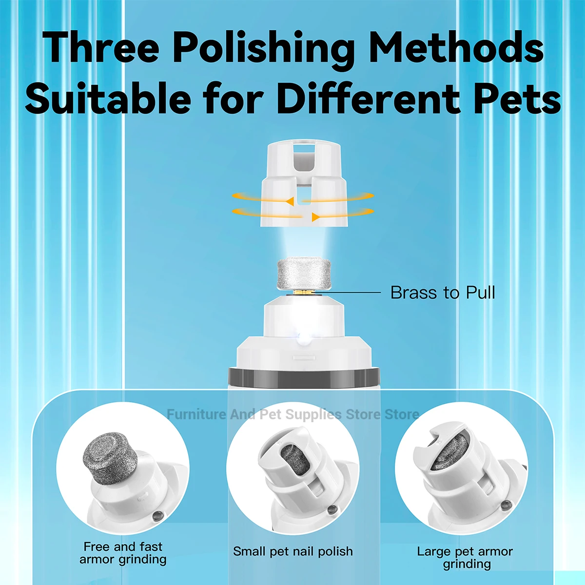 Aparador de Unhas para Cães e Gatos Recarregável USB com Luz LED - Imagem 2