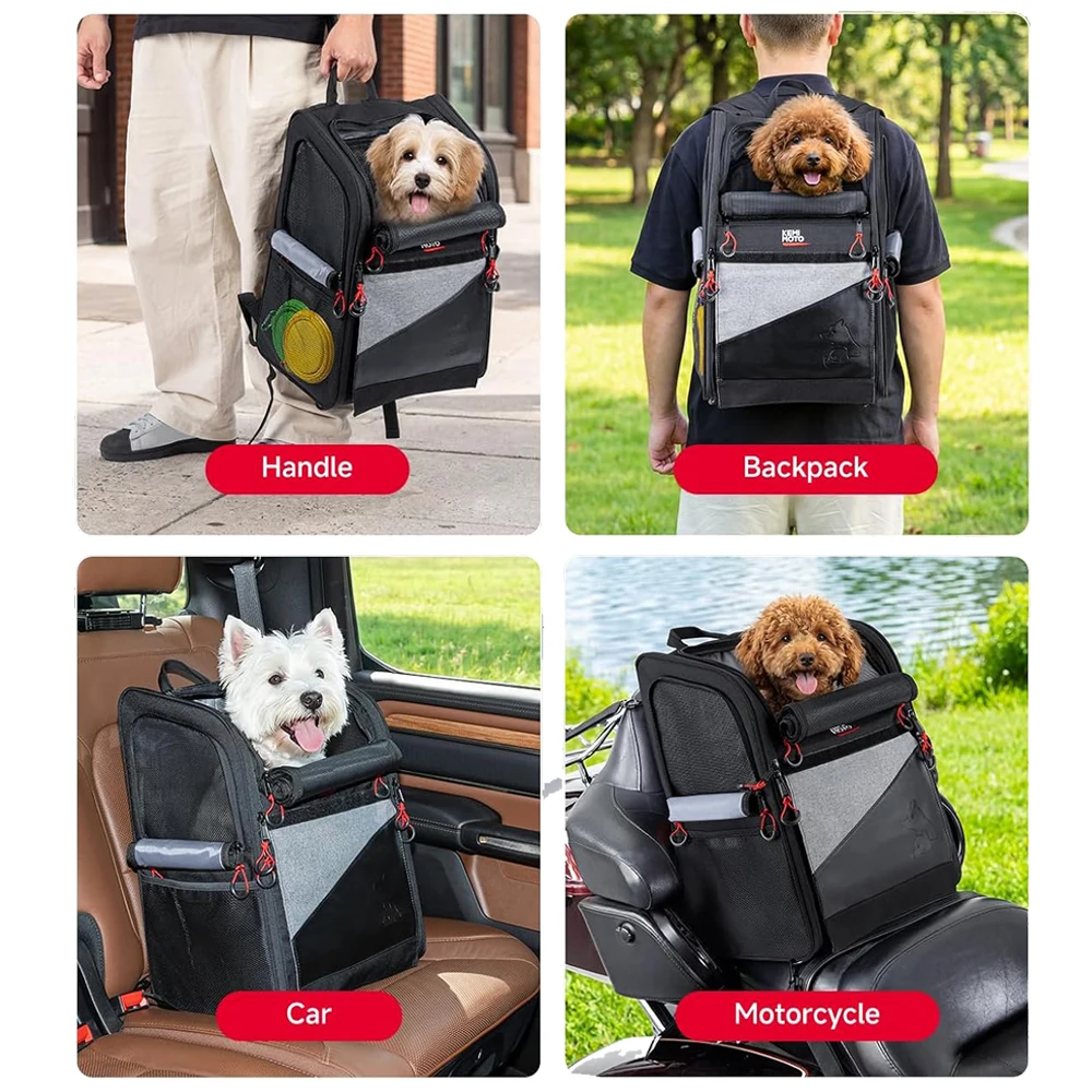 Bolsa KEMIMOTO para Cães e Gatos até 7,7 kg Dobrável para Motocicleta - Imagem 6