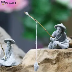 estátua pescador para aquário