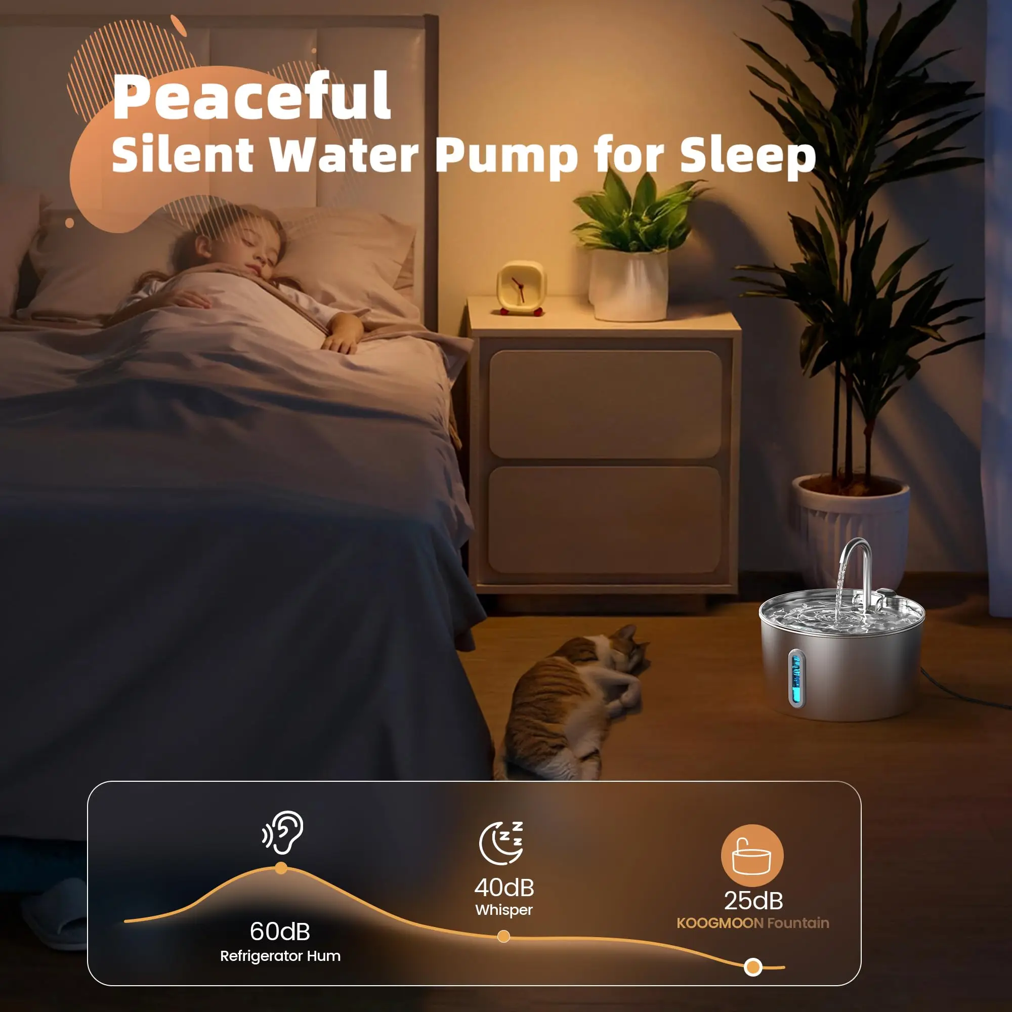Fonte Automática ZYFeeder 2.2L Inox para Cães e Gatos com Sensor de Presença - Imagem 4