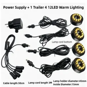 luz LED subaquática para aquário 12V