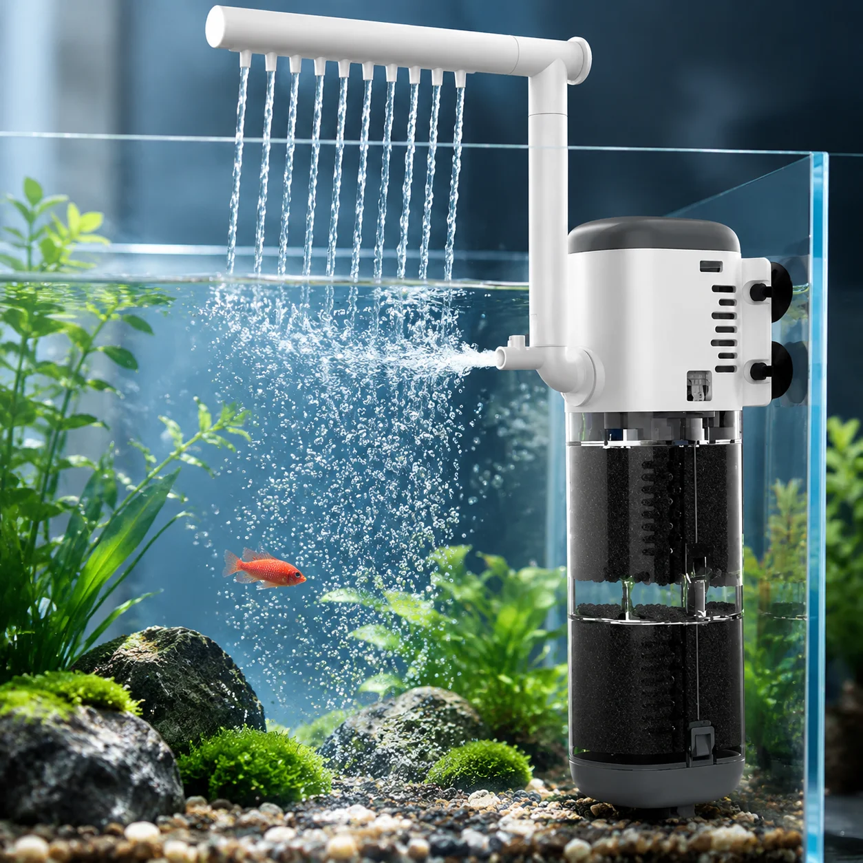 Bomba de Aquário Multifuncional 8W com Filtragem e Oxigenação - Imagem 3