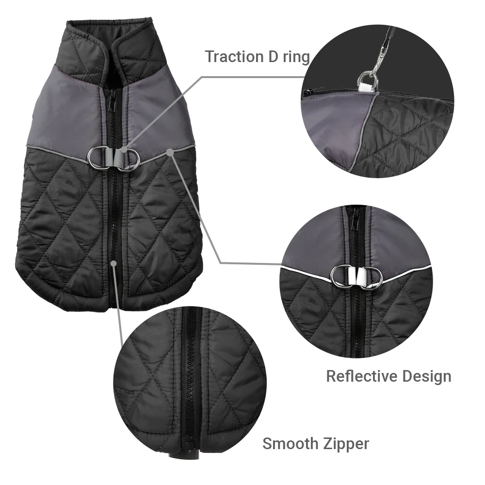 Jaqueta para Cães e Gatos Refletiva com Zíper XS a 6XL - Imagem 4