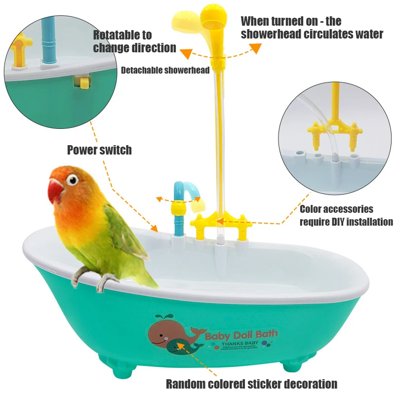 Banheira Automática para Pássaros de Plástico com Chuveiro Elétrico - Imagem 6