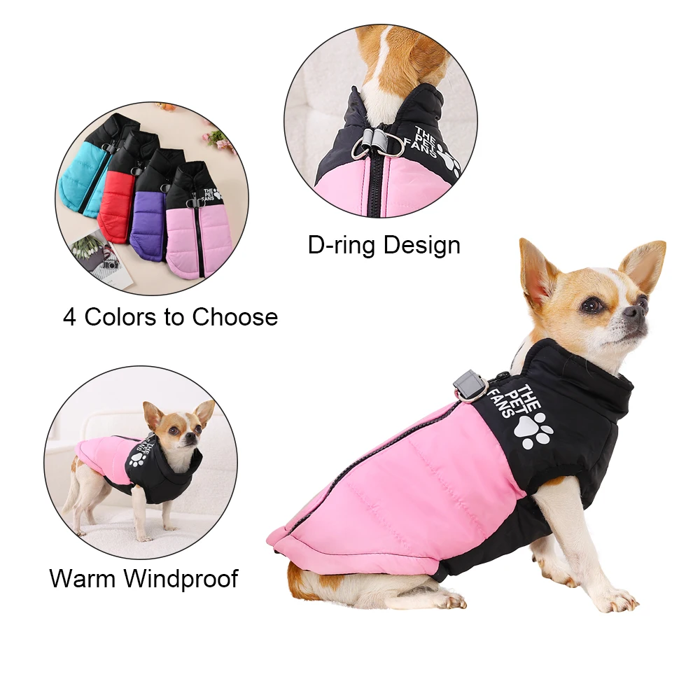Jaqueta para Cães Casaco de Inverno Corta-Vento Vermelho - Imagem 3