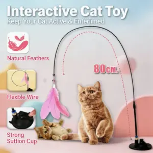 brinquedo de varinha para gatos com ventosa