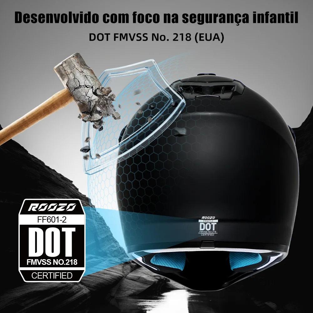 Capacete Off-Road para Crianças com Óculos e Luvas - Imagem 3