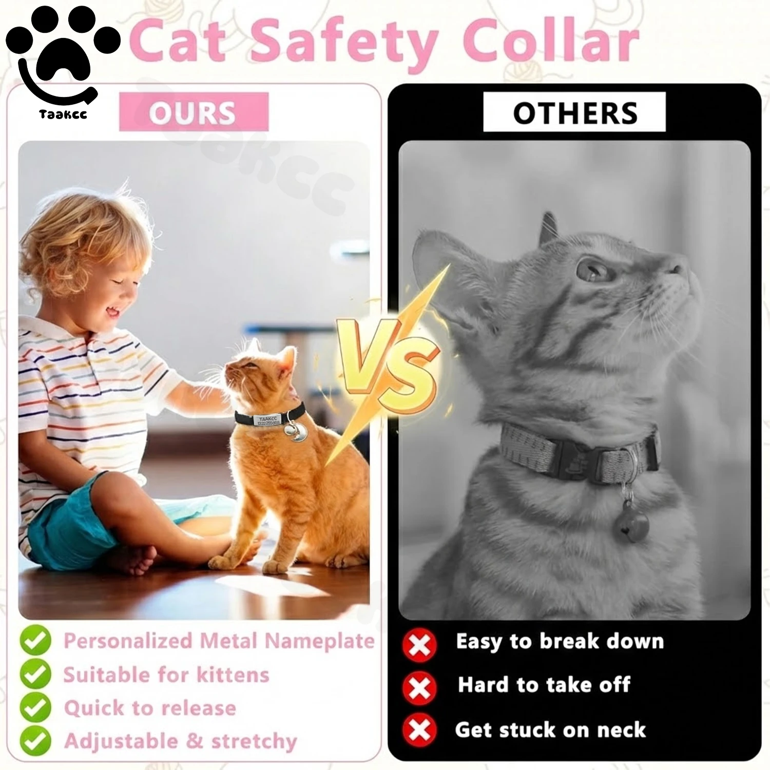 Coleira para Gatos Personalizada de Nylon Elástico Ajustável - Imagem 5