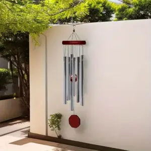 sino dos ventos de madeira para jardim