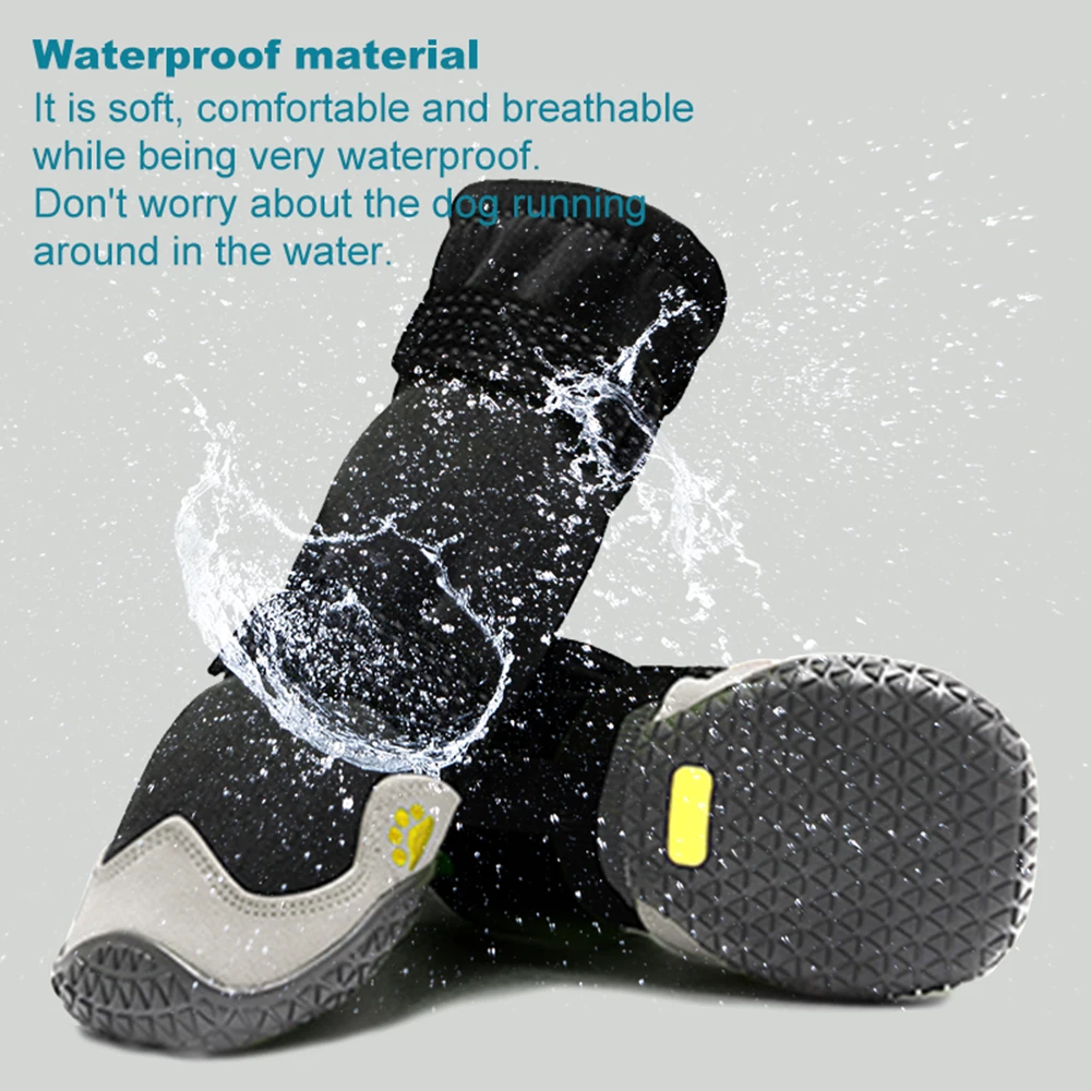 Botas Impermeáveis para Cães Grandes com Sola Antiderrapante e Faixa Refletiva - Imagem 2