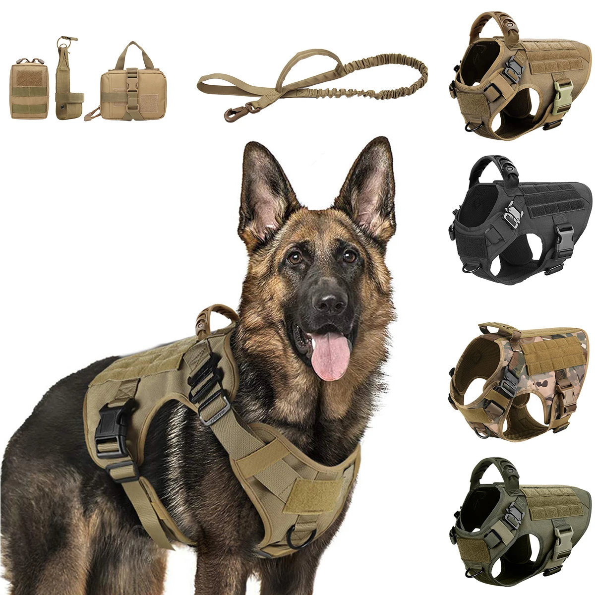 coleira tática militar para cães grandes