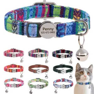 coleira ajustável para gatos e cães pequenos