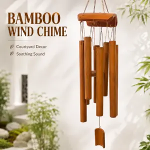 sino de vento de bambu artesanal